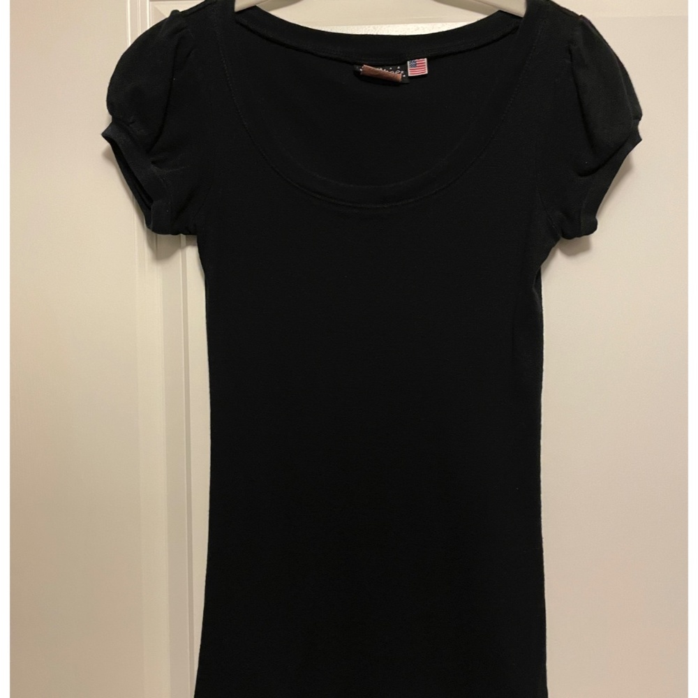 Black ruffled top